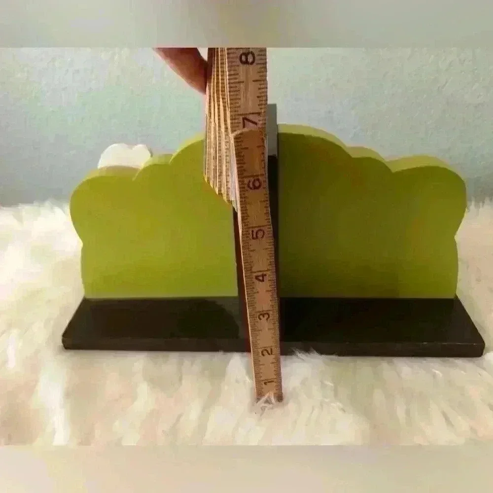 Set of 2 bookends children decor children book ends monkeys green and brown